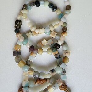 Natural stone and glass bead bracelets